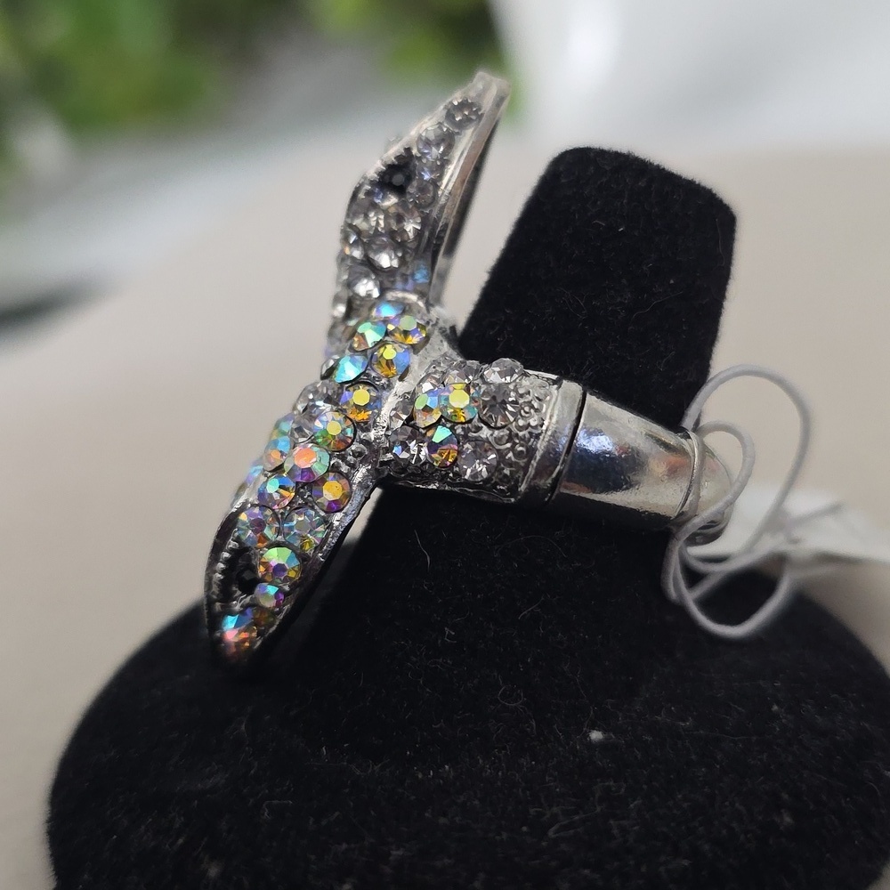 Statement Rhinestone Snake Stretch Ring - Picture 3 of 9
